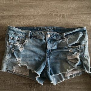 American Eagle Distressed Stretch Jean Shorts 16